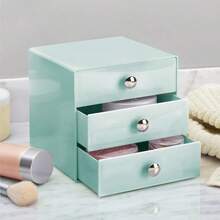 InterDesign 3 Drawer Storage Organizer For Cosmetics Makeup Beauty Products And Office Supplies Mint