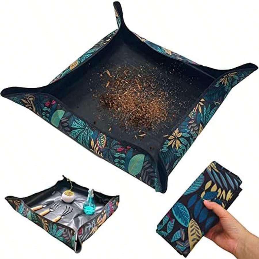 New Upgrade Flower Color Gardening Mat, 30*30inch, Foldable, Waterproof, Bonsai Transplanting Pad, Dirty Catcher, Mix Soil, For Indoor Garden Succulent Care