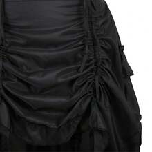 Zhitunemi Women's Steampunk Skirt Ruffle High Low Outfits Gothic Plus Size Pirate Dressing{"Size_name":"Medium-Large","Color_name":"Black"} - Black - 查看 5