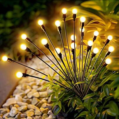 6Head Solar-Powered Garden Lawn Decorative Lights Outdoor Twinkling Firefly Lights Suitable For Garden Patio Path Lawn Landscape Lighting And Terrace Decoration