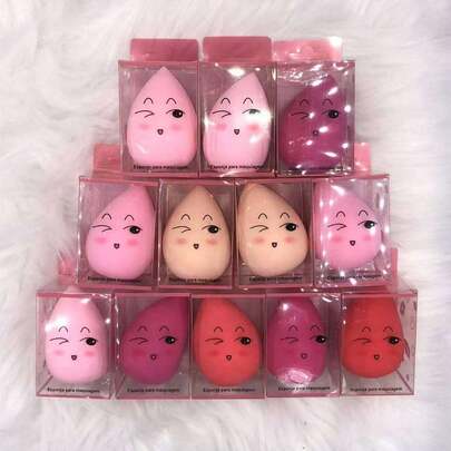 KIT 12 PCS Esponjas Gota Para rosto e Maquiagem Corretivo E Base(com caxinha)