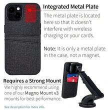 14 Card Case With Built-In Metal Plate For Magnetic Mounting & 2 Card Holder Pockets: Luxe M2 Wallet, Canvas Style Synthetic Leather ( 14, Black){"Size_name":"14","Color_name":"Black"} - 多色13 - 查看 4