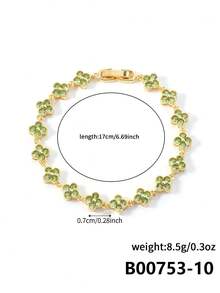 1 件彩色时尚奢华花卉锆石手链 - 橫豎連結式 - 查看 38