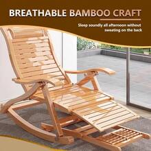 Garden Rocking Chair Outdoor Folding Recliner with Cushion, Adjustable Backrest, Portable Lounger Balcony, Patio, and Deck - Un color - Ver 6