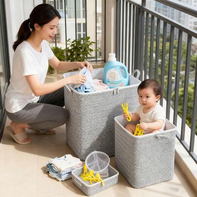 Grande cesto de feltro para escada com alças - adequado para carpetes e escadas de madeira, solução de armazenamento multifuncional, compatível com 16 polegadas, design dobrável com janela de visualização, cesto de prateleira, cestos de roupa suja