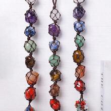 1PC Natural Chakra Pendant Tumbled Healing Stone Car Pendant Yoga Chakra Energy Gem Decoration Fathers Dad - 脈輪 - 查看 3