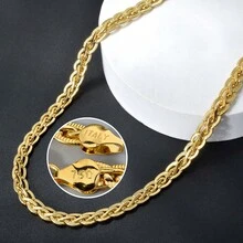 Luxury Italian 750 14k Gold Plated Copper Chain Necklace For Women - Gold - View 7