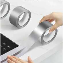 1pc Kitchen Hot Protective Cleaning Aluminum Foil Tape Stove Anti-Mildew Seam Sticker Oil-Proof Tape Range Hood Pipe Insulation Tape Anti-Mildew Sticker Multi-Function Aluminum Foil Tape High Temperature Insulation Kitchen Sink Stainless Steel Pipe Protection Tape Waterproof Self-Adhesive Stove Anti-Mildew Seam Sticker