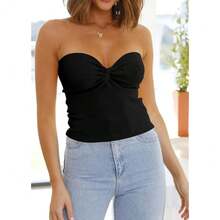 EFAN Womens Tube Tops Fall Fashion Summer Outfits 2025 Casual Beach Vacation Clothes Sweaters Strapless Sleeveless Tank Tops{"Size_name":"X-Small","Color_name":"Black"} - 黑色 - 查看 6