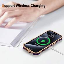 For IPhone 15 Pro Max Case Wave Wavy Phone Cases With Love Heart, Luxury Plating Edge Cute Curly Shape Cover For Women Girls, Thin Slim Soft TPU Rubber Shockproof Protective Cover, Dark Purple{"Color_name":"DarkPurple","Size_name":"ForiPhone15ProMax-6.7inch"} - 多色29 - 查看 6