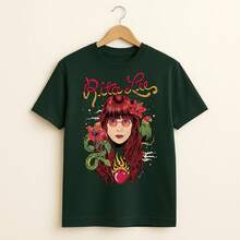 RitaLee T-Shirt Singer National Music MPB Unisex Male Female 100% Cotton Premium Top Streetwear Launch Immediate Shipping Various Colors!! Plus Size - 軍綠色 - 查看 2