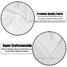 Spandex Table Skirts 6ft Rectangle Table, Table Cover 6ft Table With Skirt, Fitted Rectangular Stretchable Table Cloth Wedding Party Exhibitions Cocktail Bar Patio - Black - White + 72 X 29.5 Inch (Rectangular) - View 5