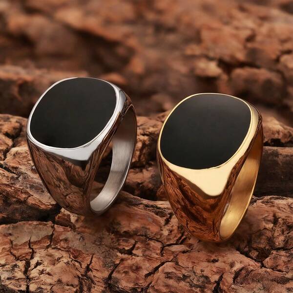 1 pezzo Anelli a sigillo per uomo - Anelli da biker in acciaio inossidabile per uomo e donna, regalo per papà e fidanzato, disponibile in colore argento e oro