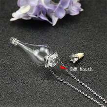 1pc Transparent Droplet-Shaped Magic Bottle Pendant Necklace With Steel Chain Holding Perfume, Essential Oil, Pet Ashes, Suitable Men And Women - trắng - Xem 3