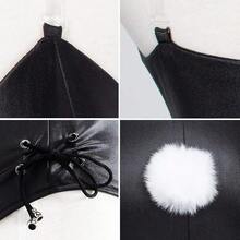 Womens Bunny Costume Girl Suit Senpai Cosplay Anime Role Costume One Piece Bodysuit Stockings Set{"Size_name":"Large","Color_name":"Black/White-RemovablePadded"} - 黑色/白色-可拆卸加厚 - 查看 7