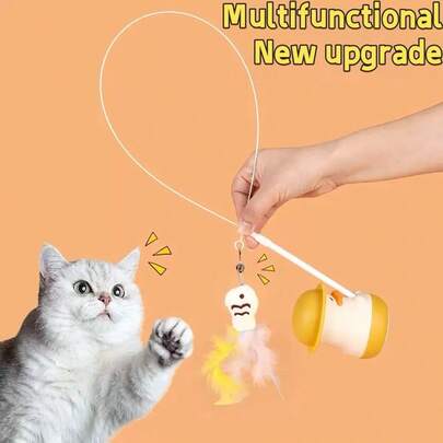 Multifunctional Cute Duck Cat Teaser Wand With Rotating Feather, Self-Playing Cat Toy, Catnip Toy, Pet Supplies; Cat Stuff, Cat Supplies