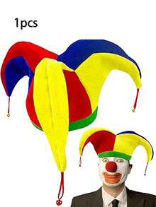 1 Piece Of Christmas Carnival Party Performance Funny Headwear Clown Bell Hat, Suitable For Various Party Carnival Decoration Accessories