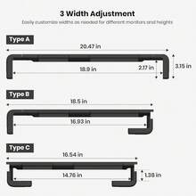 Monitor Stand Riser, Klearlook Foldable Computer Monitor Riser,Height Adjustable Computer Stand, Desk Shelf Riser With Storage Drawer & Tablet Phone Stand For Computer, Desktop, Laptop (Black){"Color_name":"Black"} - 弗拉克 - 查看 9