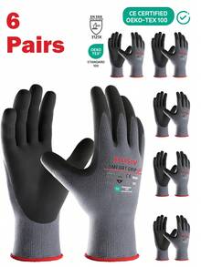 JOISIV 1/3 Pairs Nitrile Dipped Rubber Work Gloves With MicroFoam Nitrile Coating – Non-Slip, Oil-Resistant Grip For Gardening, Truck Drivers, Workers, Home Improvement, And General Use