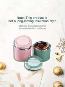 1pc 630ml Stainless Steel Insulated Food Jar - Reusable, Sealed Lunch Box For Soup & Hot Foods, Large Capacity Breakfast Cup - Perfect For School, College, Kitchen Organization & Storage,School Supplies - 彩色 - 查看 4