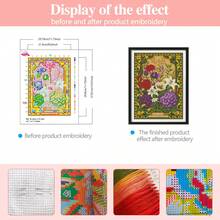 1 Set Floral Cross Stitch Kit, Vintage Wildflower Pattern, 11CT Beginner Starter Set Includes Fabric, Threads, 30*38cm Home Decor, Holiday Gift