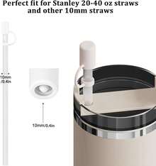 Zizga 4Pcs Silicone Straw Covers Compatible With  Cups,10mm Dust-Proof Straw Caps For   Or Other Straw Tumbler, (Stripes)