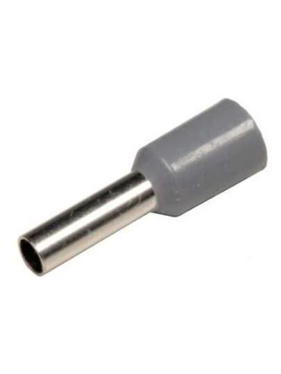 Terminal Tubular Ilhos Cinza 0.75mm² Com 100 Peças