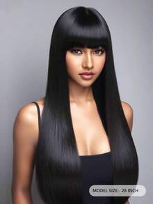 Long Straight Wig With Bangs For Women, Fashionable, Elegant, Versatile Style Suitable For All Women, Daily Wear, Parties And Gatherings - Multicolor - View 4