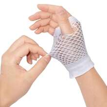 Fishnet Fingerless Gloves Mesh Arm Sleeves Fish Net Arm Sleeves EMO Gloves For Women In Theme Party Scene Accessories{"Size_name":"Short","Color_name":"#8-White(Short)"} - 多色11 - 查看 3