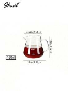 shoxil 1 件 450ml/600ml 玻璃咖啡壶，带刻度的咖啡分享壶，方形手柄茶壶，便携式水壶，量杯，适用于咖啡和茶 - Coffee Pot - 查看 11