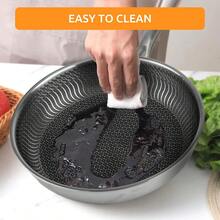 Chảo rán hình lục giác bằng thép không gỉ chống dính, dùng cho bếp từ 20,22,24,26,28,30cm, dùng để chiên và hầm, phù hợp với mọi loại bếp, chảo rán, dụng cụ nhà bếp, bếp gốm cảm ứng và chảo nướng. Chảo Wok. - Bạc - Xem 3