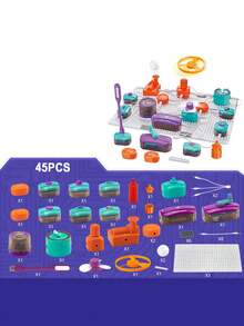 一套DIY电路实验积木玩具，适合3岁以上男孩，趣味物理启蒙科学迷你实验套装，圣诞节和新年礼物 - 電路組合積木玩具 - 查看 12