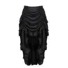Zhitunemi Women's Steampunk Skirt Ruffle High Low Outfits Gothic Plus Size Pirate Dressing{"Size_name":"Medium-Large","Color_name":"Black"} - Black - 查看 1