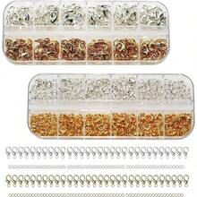 Lobster Clasps Set 200Pcs Lobster Clasps And 400Pcs Open Jump Rings Kit With Box Silver And Gold Lobster Claw Clasps For Bracelet Necklace And Jewelry Making
