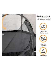 DMA Trampolín Infantil con Red, Brincolín para niños desde 5 años, Lona de salto negro con malla y cama de resortes, apto para interiores y exteriores - Negro - Ver 5