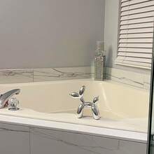 1pc Nordic Pink Electroplating Small Balloon Dog Resin Sculpture Decoration Indoor Home Decoration Creative Animal Small Sculpture Resin Crafts - Silver - View 5
