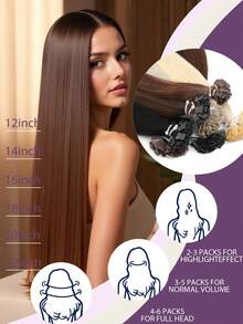 50 szt./opakowanie Przedłużki do włosów z płaskimi końcówkami, włosy ludzkie, keratyna, płaskie końcówki, Hot Fusions, pasemka, niewidoczne, jedwabiste, proste, naturalne, czarne, dla kobiet, wyglądające młodziej, gęste włosy, 50 szt./opakowanie 12-22 cale, wesele, ukończenie szkoły, na każdą okazję, na imprezę, używane codziennie, cosplay, podróż, przedłużki do włosów, Boże Narodzenie
