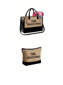 这款女士沙滩主题手提包套装采用艺术感十足的“沙滩包”设计，包含一个大容量手提包和两个化妆包，适合婚礼、度假和日常使用。它是送给女性、母亲、教师、朋友、伴娘、学生以及返校季的绝佳礼物。大容量手提包也适合作为旅行包，用于度假和周末短途旅行，是送给朋友的个性化生日礼物。 - 卡其色 - 查看 15