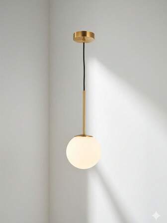 1pc Modern Minimalist Stylish Adjustable Spherical Pendant Light, E27 Socket, Hard-Wired, Suitable For Living Room, Dining Room, Bedroom, Showroom, Office, Bulb Not Included