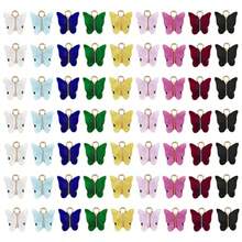90Pcs Butterfly Charms Acrylic Butterfly Pendant Colorful Butterfly Shape Charms Decorative Accessories For DIY Making Handmade Jewellery Earrings Bracelets