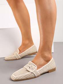 Mocassini intrecciati da donna - Scarpe casual estive morbide e confortevoli - Beige - Visualizzare 4