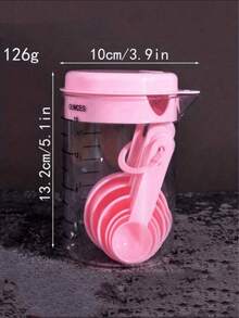 1set Measuring Cups & Spoons, Plastic Scaled Powder Scoop, Baking Measuring Spoons, Kitchen Baking Tool Set