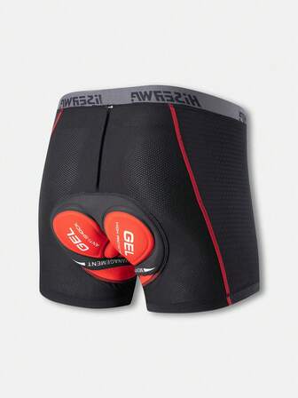 HISERWA 1 Men's Cycling Shorts Featuring A Cushioned Pad And Breathable Mesh Fabric With An Elastic Waistband Design, These Shorts Offer A Comfortable Fit For Both Mountain Biking And Road Cycling.