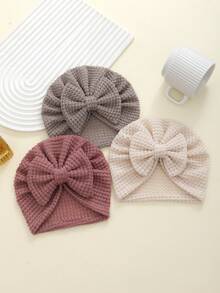 3pcs Multi-Color Soft Elastic Baby Beanies, Breathable, Suitable For All Seasons, Perfect Gift, Ideal For Photography - Multicolor - View 4