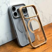 Nuova custodia per telefono con ricarica senza fili magnetica di lusso, compatibile con 17, 16, Pro Max, Air, Plus, 15, 14, 13, 12 Pro Max, 11, 17 Promax, 17 Pro, 17 Air, antiurto, paraurti morbido in TPU, cover posteriore trasparente