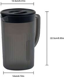 EstiloJarra de Plástico de 2,7 L con Tapa, Jarra de Agua Fría Resistente a Altas Temperaturas de Gran Capacidad para Jugo, té, Apariencia Exquisita (Negro)Versión mejorada - Verde oscuro - Ver 8