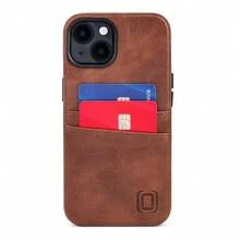 Estuche para tarjetas para 14 con placa de metal integrada para montaje magnético y 2 bolsillos: Cartera de cuero sintético premium Exec M2 (14, Marrón) - Multicolor5 - View 10