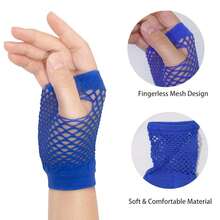 Fishnet Fingerless Gloves Mesh Arm Sleeves Fish Net Arm Sleeves EMO Gloves For Women In Theme Party Scene Accessories{"Size_name":"Short","Color_name":"#2-RoyalBlue(Short)"} - 多色24 - 查看 4