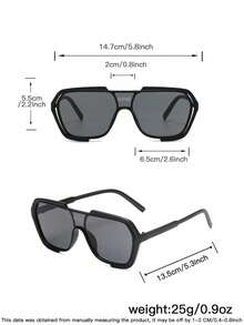 1 Stück Herren Vintage Doppelsteg Pilotenbrille mit schwarzem Rahmen, getönte Gläser als Accessoire für Outdoor-Aktivitäten und Reisen