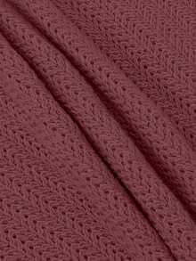 新款女式休闲简约时尚针织毛衣单色长袖上衣毛衣 - 酒紅色 - 查看 4